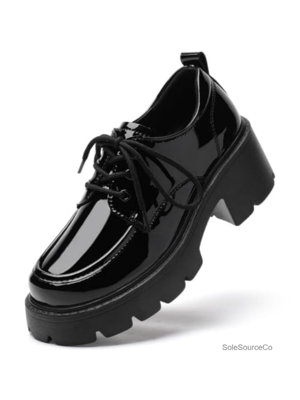 Women's Chunky Platform Oxford Shoes Lace-Up Memory Foam